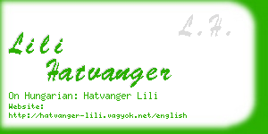 lili hatvanger business card